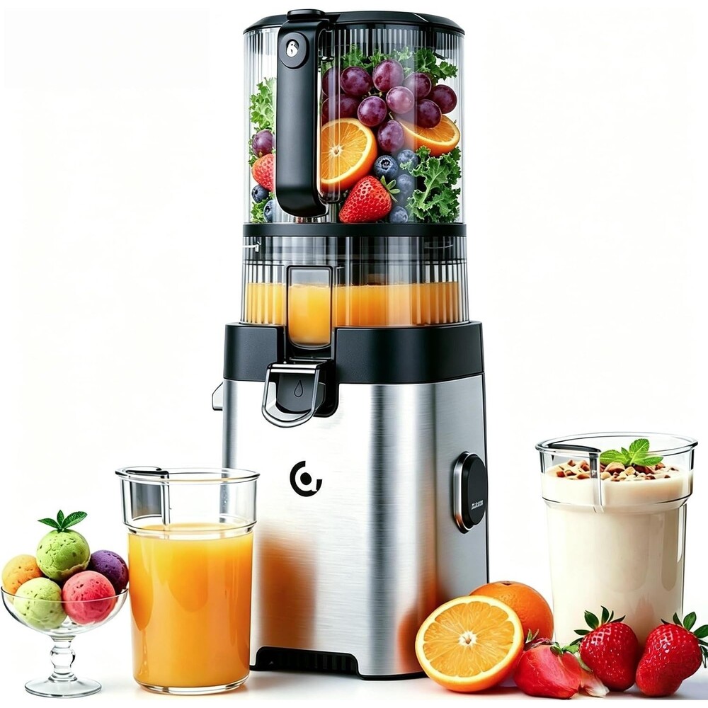 AMZCHEF Cold Press Juicer 6" Feed Chute Slow Masticating Juicer ZM1939 NEW